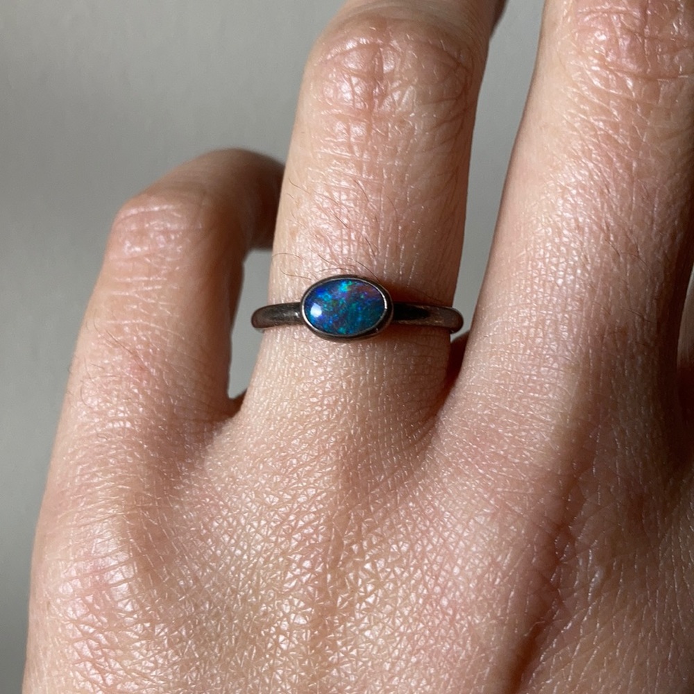 Genuine Opal Sterling Silver ring (7)